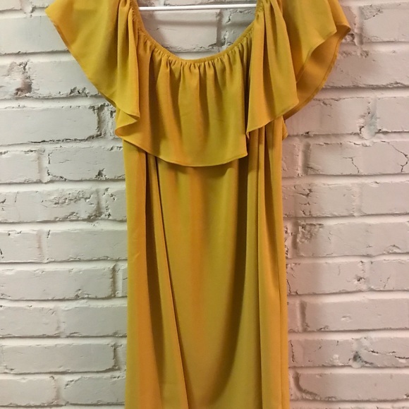 Forever 21 Dresses & Skirts - mustard off the shoulder dress